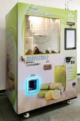 Máquina expendedora combinada Bill Coin Operated Fresh Sugar Cane Machine de la fruta