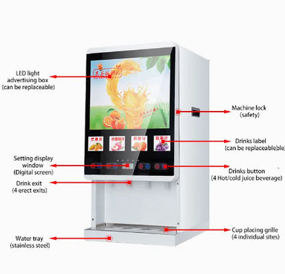 Automatización de máquinas expendedoras de jugo de metal con sistema de iluminación LED