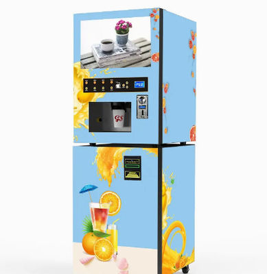 Pago anaranjado de Juice Vending Machine Coin Note de la comida del servicio del uno mismo con el sistema de enfriamiento