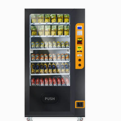 Máquina expendedora comercial anaranjada fresca de la comida de fichas con la pantalla táctil