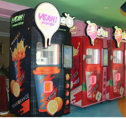 Leche Juice Vending Machine anaranjado 400W de la bebida con el sistema de enfriamiento