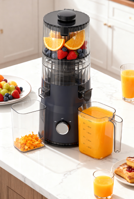 Exprimidor compacto de masticación lenta Smart HJ103A de Fresh – Tu primer paso hacia una vida más saludable y colorida con 4 opciones de color, tolva ancha de 135 mm, prensado en frío de 200 W y autolimpieza