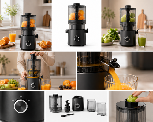Licuadora Fresh Smart HJ303 Extra Ancha de Extracción Lenta – Por el amor al jugo fresco con conducto de 155 mm, tolva de 2400 ml, prensado en frío de 200 W y autolimpieza