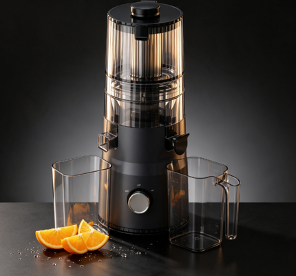 Extractor de jugos compacto HJ103A Smart HJ103A con prensado en frío – Mañanas más brillantes, tú más brillante con 4 opciones de color, conducto ancho de 135 mm, prensado en frío de 200 W y autolimpieza
