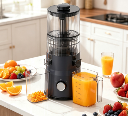 Fresco Smart HJ103A Exprimidor compacto de masticación lenta ️ Simple, hermoso y deliciosamente nutritivo con 4 opciones de color, calavera ancha de 135 mm, prensa en frío de 200W y autolimpieza