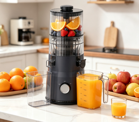 Licuadora Compacta de Extracción Lenta Smart HJ103 Fresh – El Compañero de Viaje Perfecto para una Vida Saludable en Movimiento con Boquilla Ancha de 135 mm, Prensado en Frío de 200 W y Autolimpieza