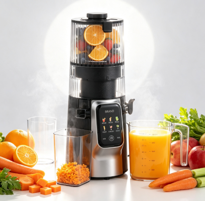 Fresco Smart HJ102D 6 en 1 Exprimidor de masticación lenta Una máquina, infinitas posibilidades saludables con una calavera ancha de 135 mm, prensa en frío de 200 W y autolimpieza