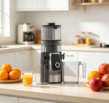 Fresco Smart HJ102C Exprimidor de masticación lenta El exprimidor que hace que las elecciones saludables sean fáciles con 3 velocidades ajustables, calavera ancha de 135 mm, prensa en frío de 200W y autolimpieza