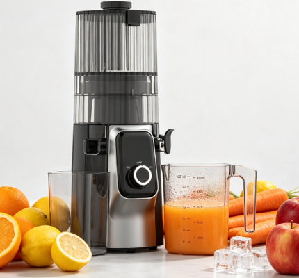 Licuadora de Extracción Lenta Fresh Smart HJ102C – La Licuadora que te Permite Crear Tus Propias Mezclas de Jugos con 3 Velocidades Ajustables, Boca Ancha de 135mm, Prensado en Frío de 200W y Autolimpieza