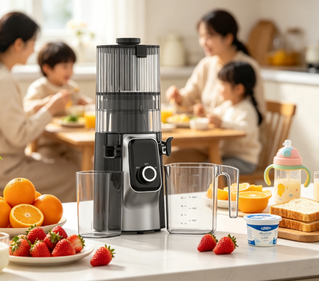 Fresco Smart HJ102C Exprimidor de masticación lenta    El exprimidor que hace que el sabor saludable como un regalo con 3 velocidades ajustables, 135 mm de ancho, 200W de prensa en frío y autolimpieza