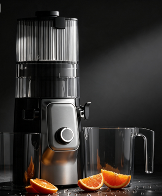 Fresco Smart HJ102C Exprimidor de masticación lenta   El exprimidor que te ayuda a saborear la buena vida con 3 velocidades ajustables, calavera ancha de 135 mm, prensa en frío de 200W y autolimpieza