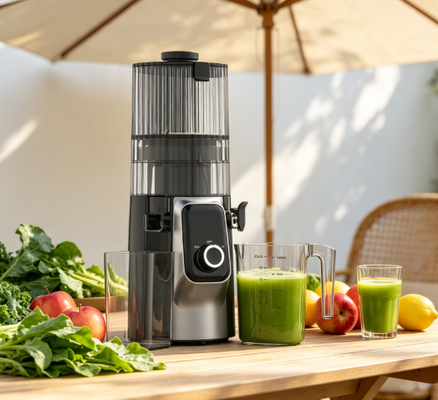Licuadora de Extracción Lenta HJ102C Smart Fresh – La Licuadora que Transforma tu Cocina en un Centro de Bienestar con 3 Velocidades Ajustables, Boca Ancha de 135mm, Prensado en Frío de 200W y Autolimpieza