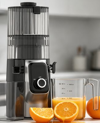 Extractor de Jugos Lento Smart HJ102C – El Extractor de Jugos que te Ayuda a Construir Hábitos Saludables con 3 Velocidades Ajustables, Boca Ancha de 135mm, Prensado en Frío de 200W y Autolimpieza