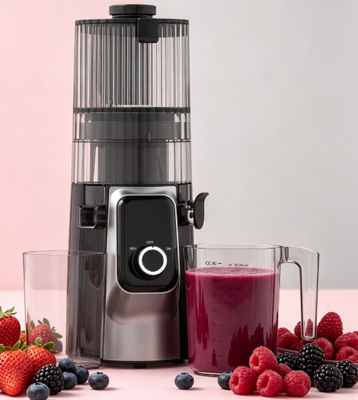 Fresco Smart HJ102C Exprimidor de masticación lenta   El exprimidor que ama a cada ingrediente con 3 velocidades ajustables, salpicadero de 135 mm de ancho, prensa en frío de 200W y autolimpieza