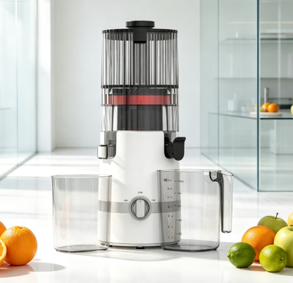 Licuadora de Extracción Lenta Fresh Smart HJ102B – La Dosis Diaria de Frescura para Tu Familia con Boquilla de 135mm, Prensado en Frío de 200W, Autolimpieza y Sistema de Bloqueo de Seguridad