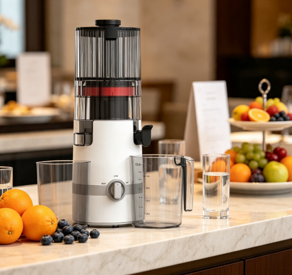 Fresco Smart HJ102B Exprimidor de masticación lenta Nutrición real hecha simple con chuleta de 135 mm, prensa en frío de 200 W, autolimpieza y cerradura de seguridad para todas las familias
