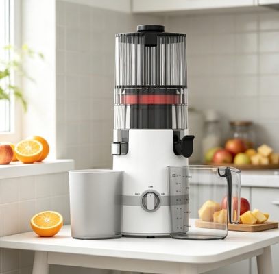 Fresco Smart HJ102B Slow Masticating Juicer Comienza el viaje de salud de tu familia aquí con una calavera de 135 mm, prensa en frío de 200 W, autolimpieza y bloqueo de seguridad para el hogar
