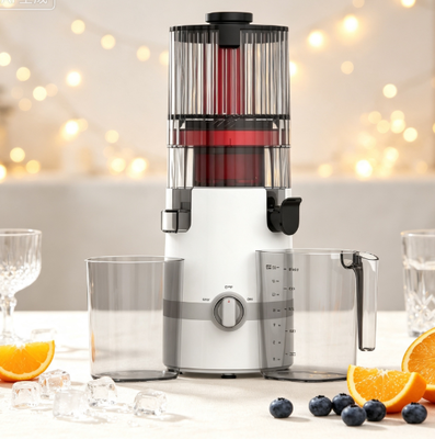 Fresco Smart HJ102B Exprimidor de masticación lenta El camino sencillo para una mejor nutrición familiar con chute de 135 mm, prensa en frío de 200 W, autolimpieza y bloqueo de seguridad