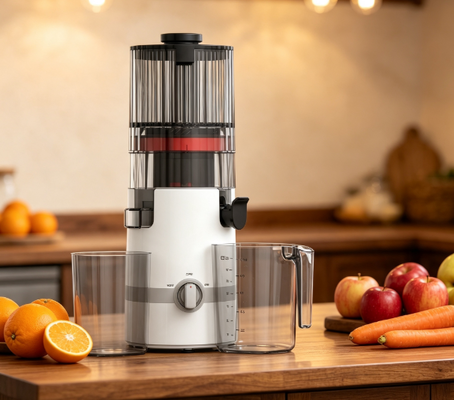 Licuadora de Extracción Lenta HJ102B Smart Fresh – Comienza Cada Día con Nutrición Fresca con Tubo de 135mm, Prensado en Frío de 200W, Autolimpieza y Bloqueo para Seguridad Familiar