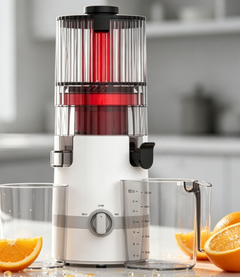 Licuadora de prensado en frío Smart HJ102B de Fresh – La licuadora familiar de uso diario que realmente usarás con conducto de 135 mm, prensado en frío de 200 W, autolimpieza y bloqueo seguro
