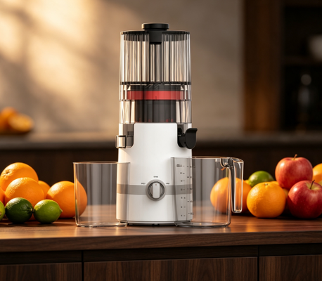Licuadora de Extracción Lenta HJ102B Smart de Fresh – Donde el Jugo Fresco se Encuentra con la Seguridad Familiar con Tubo de 135mm, Prensado en Frío de 200W, Autolimpieza y Sistema Smart Lock