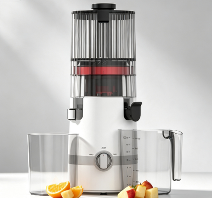 Fresco Smart HJ102B Exprimidor de masticación lenta La elección más inteligente para el bienestar familiar con chute de 135 mm, prensa en frío de 200W, autolimpieza y bloqueo de seguridad seguro