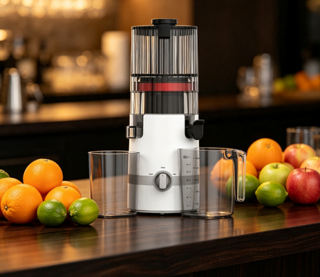 Fresco Smart HJ102B Exprimidor de masticación lenta    El exprimidor familiar que lo hace todo con chute de 135 mm, prensa en frío de 200 W, autolimpieza y sistema de seguridad inteligente