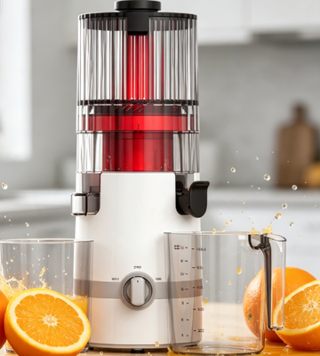 Fresco Smart HJ102B Exprimidor de masticación lenta La elección de la familia inteligente con chute de 135 mm, prensa en frío de 200 W, autolimpieza y bloqueo de seguridad avanzado para el bienestar diario