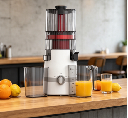 Fresco Smart HJ102B Exprimidor de masticación lenta El fabricante de hábitos saludables con una calavera de 135 mm, prensa en frío de 200 W, autolimpieza y candado de seguridad para cada miembro de la familia