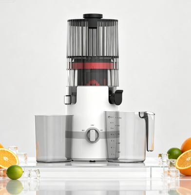 Fresco Smart HJ102B Exprimidor de masticación lenta El favorito de la familia con seguridad de bloqueo automático, calavera ancha de 135 mm, prensa en frío de 200W y autolimpieza para el bienestar diario