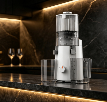 Licuadora de Extracción Lenta Inteligente HJ102A Fresh – Extractor de Prensa en Frío de 55 RPM con Conducto para Fruta Entera de 135 mm, Autolimpieza, Libre de BPA y Motor Silencioso para una Vida Saludable