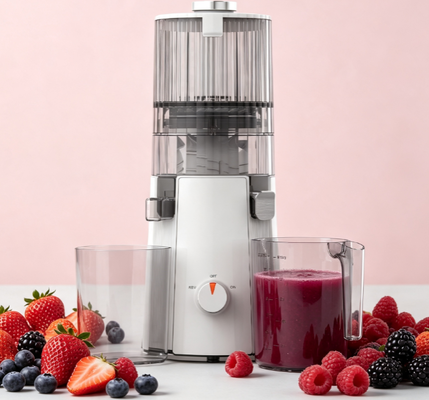 Fresco Smart HJ102A Suporte inmunológico Exprimidor de masticación lenta Extractor de vitaminas de 200W con calavera ancha de 135 mm, tecnología de prensa en frío de 55 RPM para defensa natural y bienestar estacional