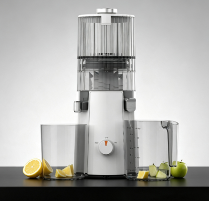 Extractor de jugo Fresh Smart HJ102A para estilo de vida de viaje y móvil - Ligero, 200W, portátil, con canaleta ancha de 135 mm, compatibilidad global de doble voltaje para una nutrición saludable sobre la marcha