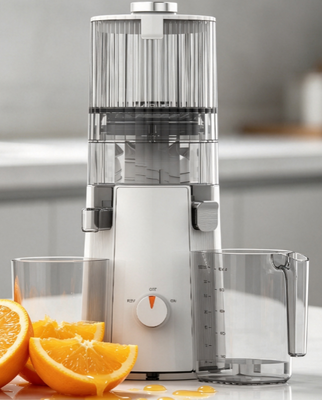 Fresco Smart HJ102A Modern Design Slow Masticating Juicer Aplicación de cocina compacta y elegante con calavera ancha de 135 mm, tecnología de prensa en frío de 55 RPM, disponible en colores contemporáneos para el hogar elegante