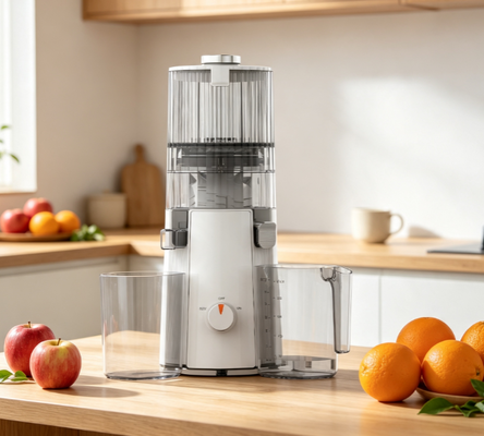 Extractor de masticación lenta de 55 RPM con salpicadero de alimentación de 135 mm de ancho, sin BPA y partes seguras para el lavaplatos para la nutrición familiar diaria