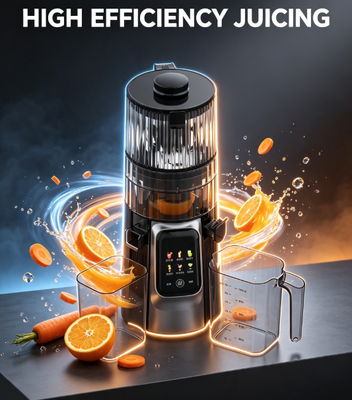 Control ergonómico Exprimidora de juices de escritorio HJ102D, máquina de fruta de verduras de entrada grande de 135 mm