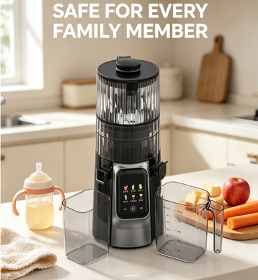 Exprimidor de manzanas entero HJ102D todo en uno para el hogar, bajo ruido, libre de BPA