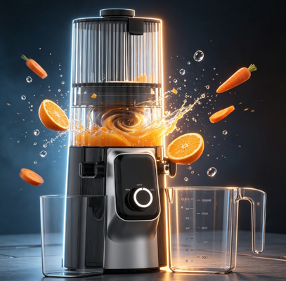 Extractor de jugo de prensa en frío lento para el hogar HJ102C, extractor de jugo de alimentación grande libre de BPA para uso diario