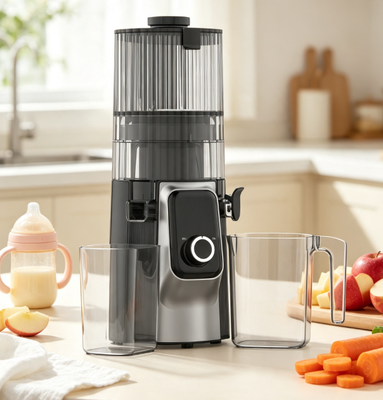 Exprimidor masticador lento compacto para encimera HJ102C, máquina de zumo con alimentación de manzana entera y bajo ruido