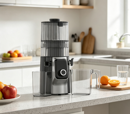 HJ102C Ergonómico 116° Control de zumo lento, gran capacidad de jugo y pulpa de la taza de zumo para el hogar