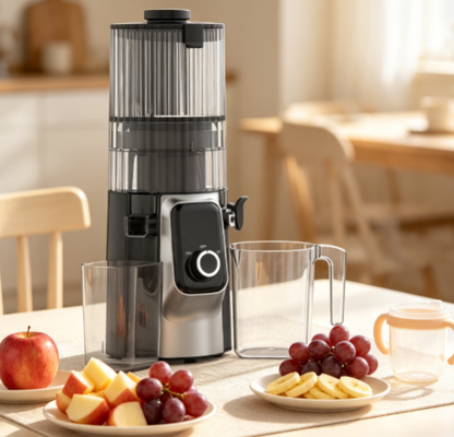 Exprimidor Lento Compacto HJ102C Smart HJ102C — Ligero 3,39 kg, Diseño Ahorrador de Espacio para Cocinas Modernas