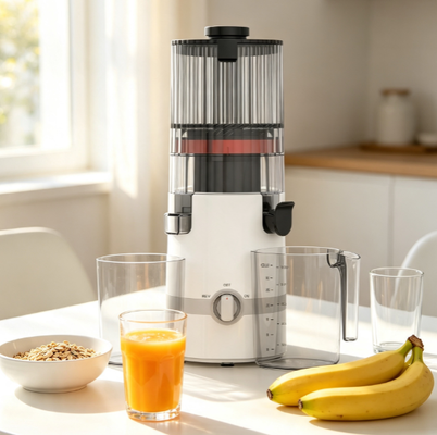 Extractor de jugos lento silencioso Fresh Smart HJ102B — Motor de 200W, conducto de 135 mm, libre de BPA para uso familiar