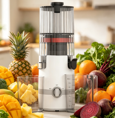 Máquina exprimidora lenta de prensado en frío Fresh Smart HJ102B — Extractor de frutas enteras con motor DC de 200W