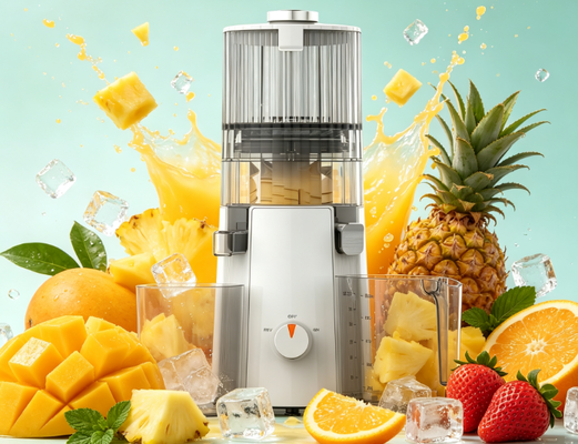 Exprimidor casero de masticación lenta Smart HJ102A con tolva de alimentación ancha de 135 mm, motor de 200 W, libre de BPA (Modelo: HJ102)